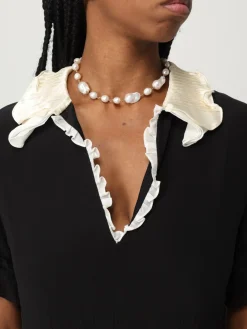 Collana in ottone con perle Jil Sander