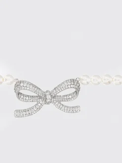 Collana Self-Portrait in ottone con strass incastonati e perle sintetiche