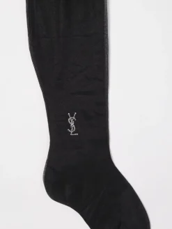 Collant Saint Laurent in lycra con monogram YSL di strass