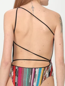 Costume a monospalla a righe Missoni