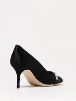 Décolleté Asapump Manolo Blahnik in raso con fibbia gioiello