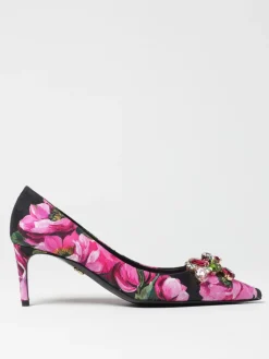 Décolleté Dolce & Gabbana in raso con stampa floreale