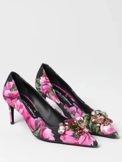 Décolleté Dolce & Gabbana in raso con stampa floreale