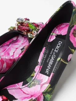 Décolleté Dolce & Gabbana in raso con stampa floreale