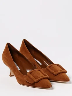 Décolleté Maysalepump Manolo Blahnik in camoscio