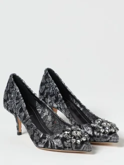 Décolleté Rainbow Dolce & Gabbana in pizzo lurex con fibbia gioiello