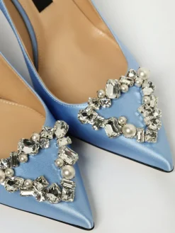 Décolleté Sergio Rossi in raso con fibbia gioiello