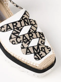 Espadrillas con plateau Gaia Stella McCartney in canvas con logo jacquard
