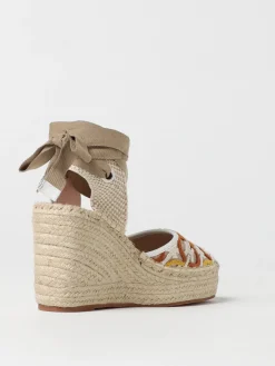 Espadrillas con zeppa Coccinelle in canvas con monogram jacquard