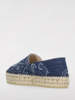 Espadrillas Etro in denim di cotone con motivo floreale jacquard