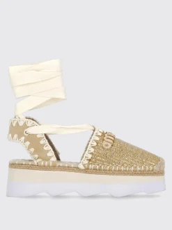 Espadrillas Mou in camoscio e mesh lurex