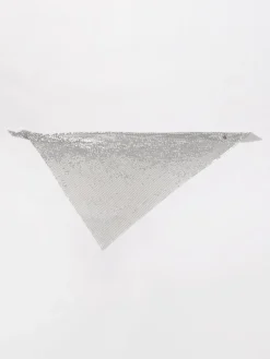 Foulard bandana Rabanne in maglia di ottone con lavorazione pixelata