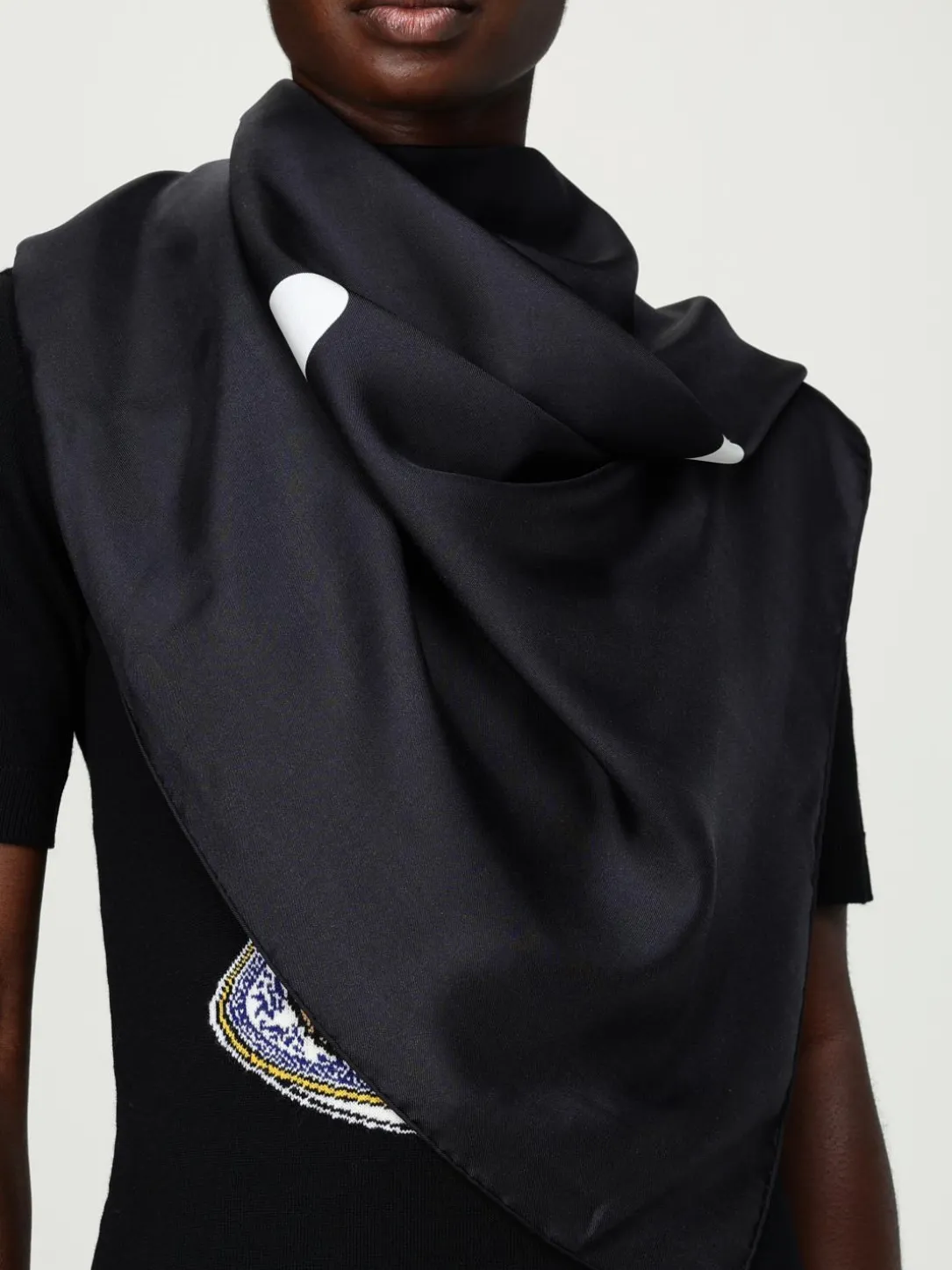 Foulard quadrato smile in seta Moschino Couture