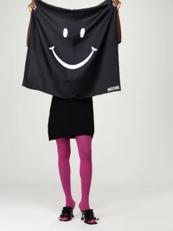 Foulard quadrato smile in seta Moschino Couture