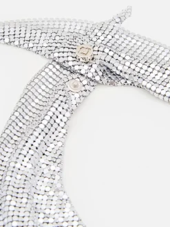 Foulard Rabanne in maglia metallica con lavorazione pixel