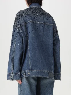 Giacca 7 For All Mankind in denim con strass