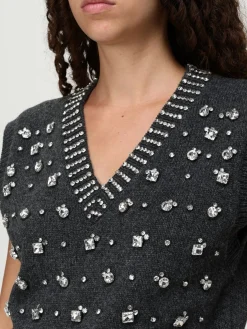 Gilet Pinko in misto lana con strass