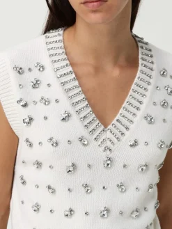 Gilet Pinko in misto lana con strass