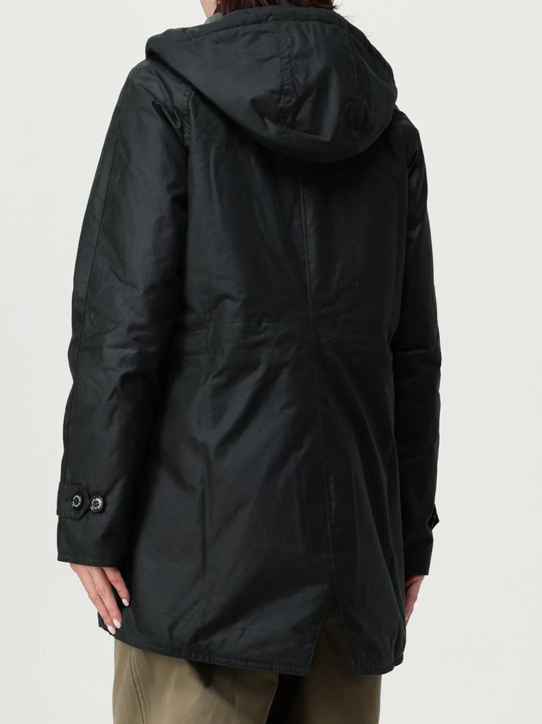 Giubbotto con cappuccio Barbour in cotone cerato