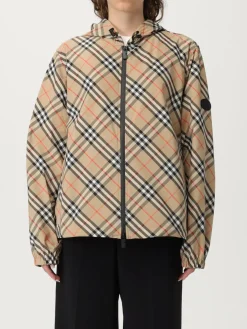 Giubbotto con cappuccio Burberry in nylon con stampa Vintage Check