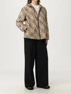 Giubbotto con cappuccio Burberry in nylon con stampa Vintage Check