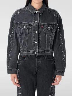 Giubbotto Levi's in denim con strass