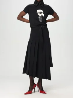 Gonna a pieghe Karl Lagerfeld in cotone