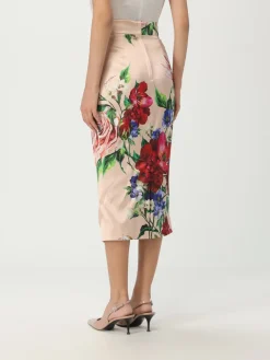 Gonna a tubino floreale Dolce & Gabbana in seta