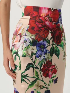 Gonna a tubino floreale Dolce & Gabbana in seta