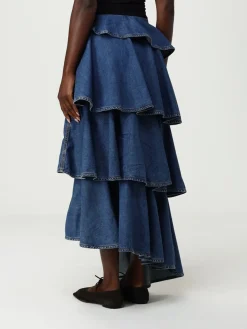 Gonna AlaÏa in denim con rouches