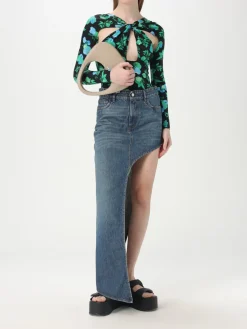 Gonna asimmetrica Coperni in denim