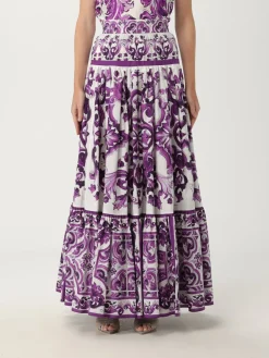 Gonna Dolce & Gabbana in cotone con stampa Maioliche