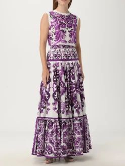 Gonna Dolce & Gabbana in cotone con stampa Maioliche