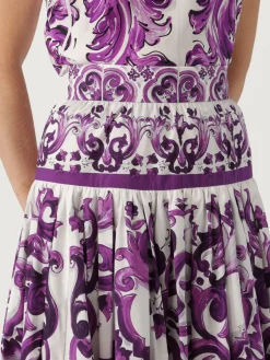 Gonna Dolce & Gabbana in cotone con stampa Maioliche