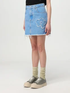 Gonna Marni in denim di cotone con fiori