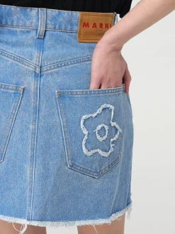 Gonna Marni in denim di cotone con fiori