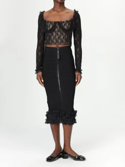 Gonna midi con zip Self-Portrait