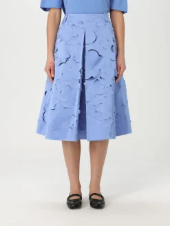 Gonna midi Marni in cotone con fiori intagliati