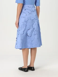 Gonna midi Marni in cotone con fiori intagliati