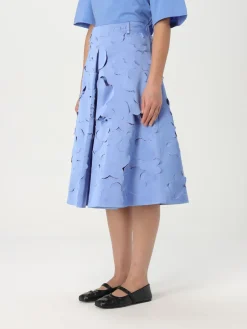 Gonna midi Marni in cotone con fiori intagliati