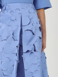 Gonna midi Marni in cotone con fiori intagliati