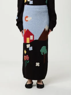 Gonna Moschino Couture in lana con motivo grafico