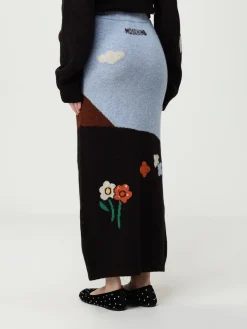 Gonna Moschino Couture in lana con motivo grafico