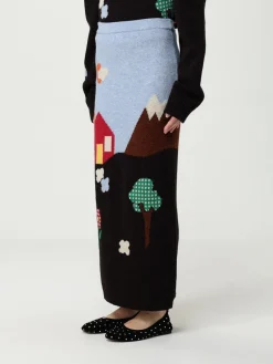 Gonna Moschino Couture in lana con motivo grafico