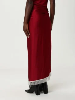 Gonna pareo in viscosa con frange Rabanne