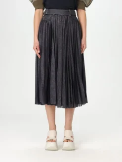 Gonna plissettata in denim Sacai