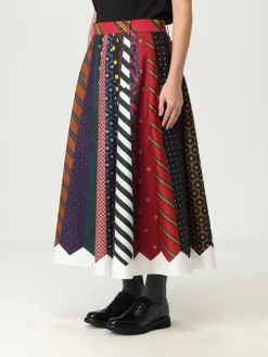 Gonna stampa cravatte patchwork Moschino Couture