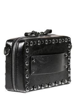 Guitar rockstud rolling noir tracollina con borchie e pietre
