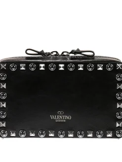 Guitar rockstud rolling noir tracollina con borchie e pietre