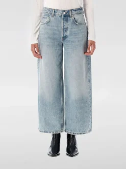 Jeans cropped Anine Bing in denim di cotone rigenerato